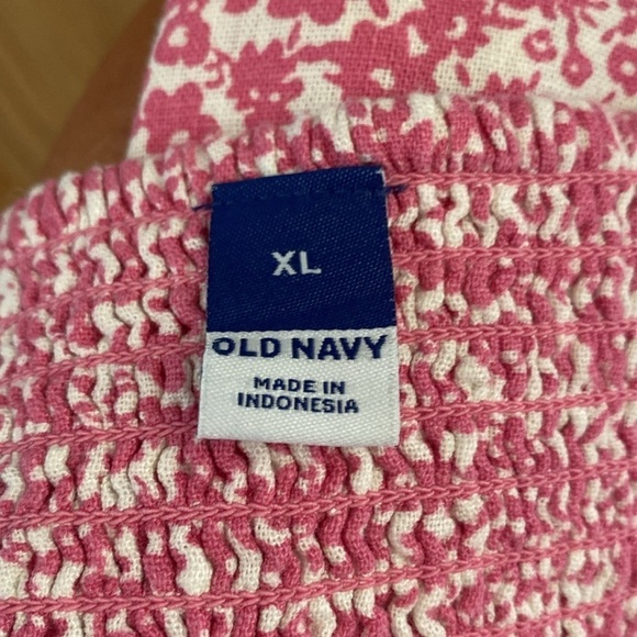 Old Navy Fit & Flare Mini Dress Womens Pink Linen blend  Floral Cami  Y2K  XL - Picture 12 of 13